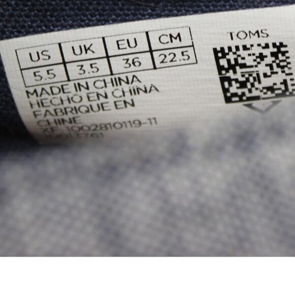 TOMS Womens Redondo Navy‎ Slub Chambray Slip-on Size 5.5 - Picture 3 of 9